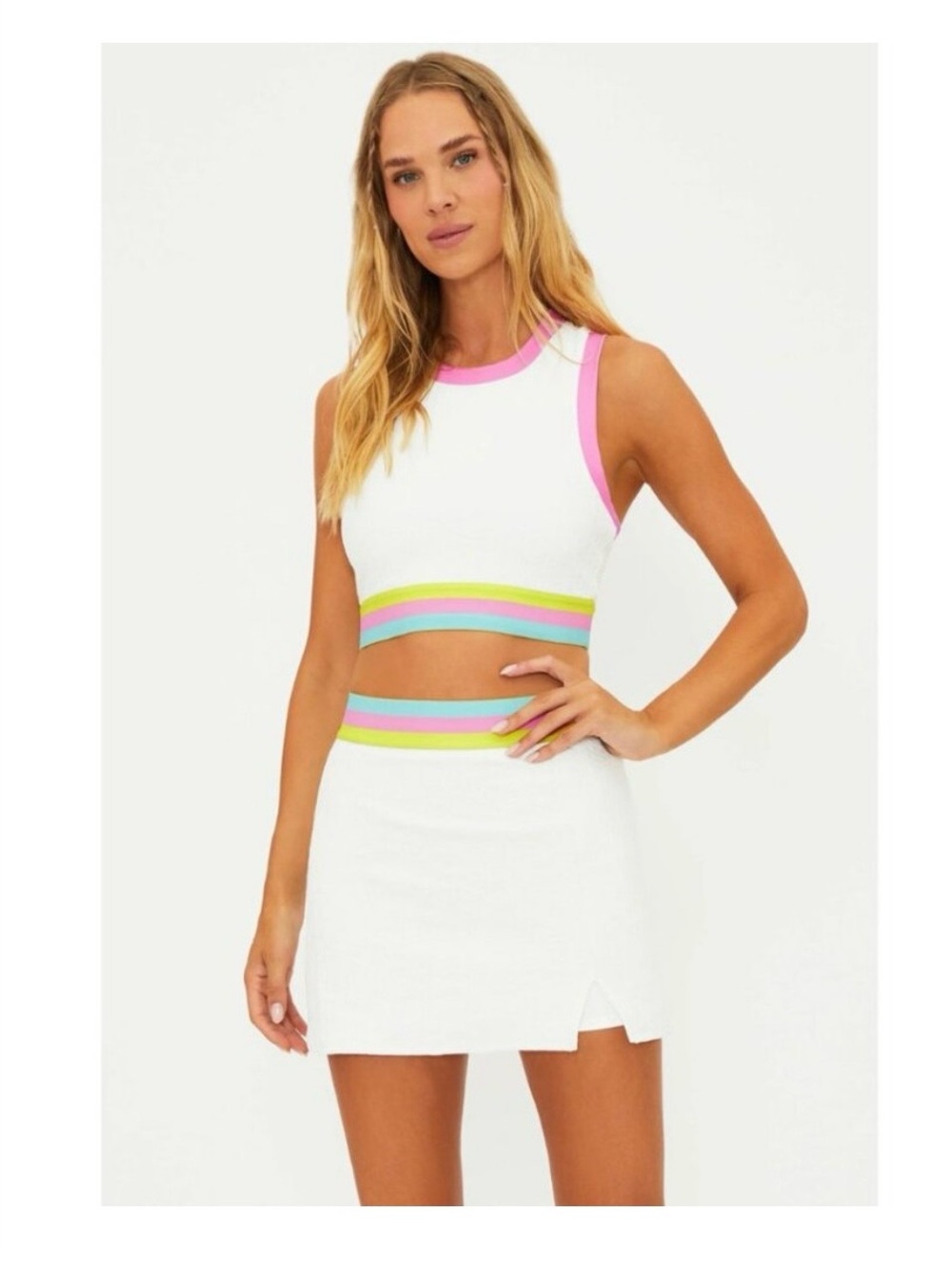 Beach Riot NWT Gwen Top Rose Blush Cable AND Shore Skirt Rose Blush Cable